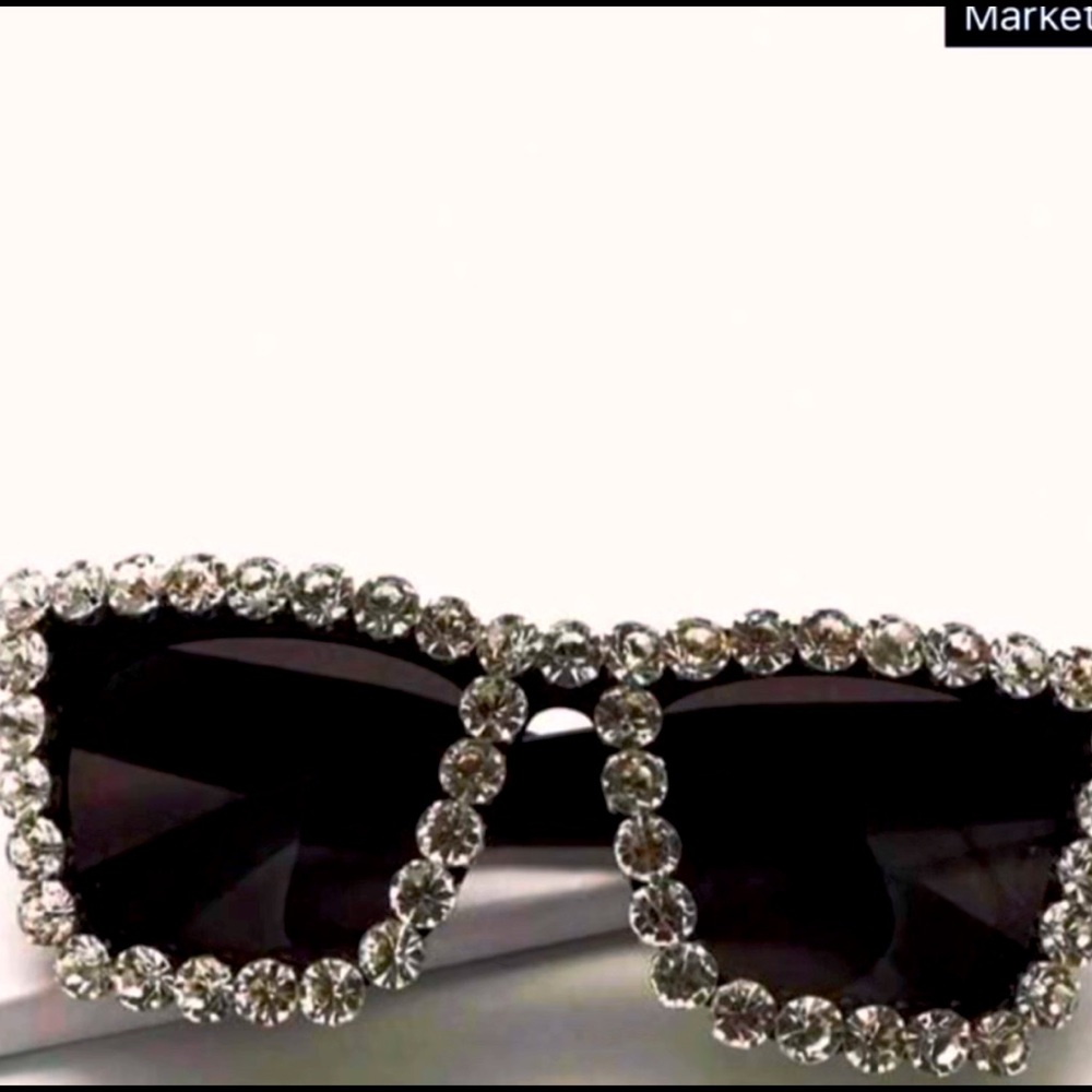 Black rhinestone glasses